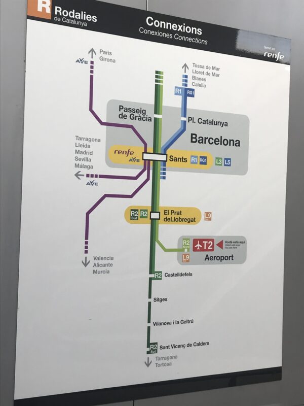 スペインの電車案内